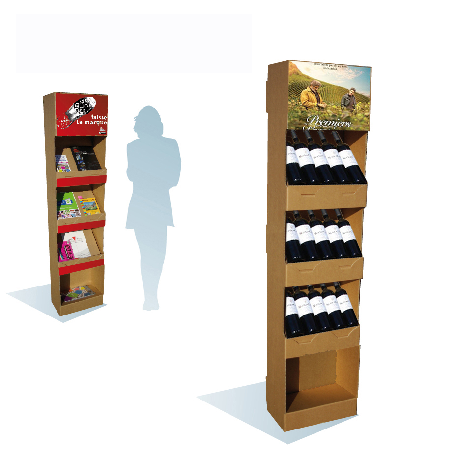 Colonne en carton pour présentation de bouteilles, Fronton A3 – Pratique, robuste et écologique – Image 4