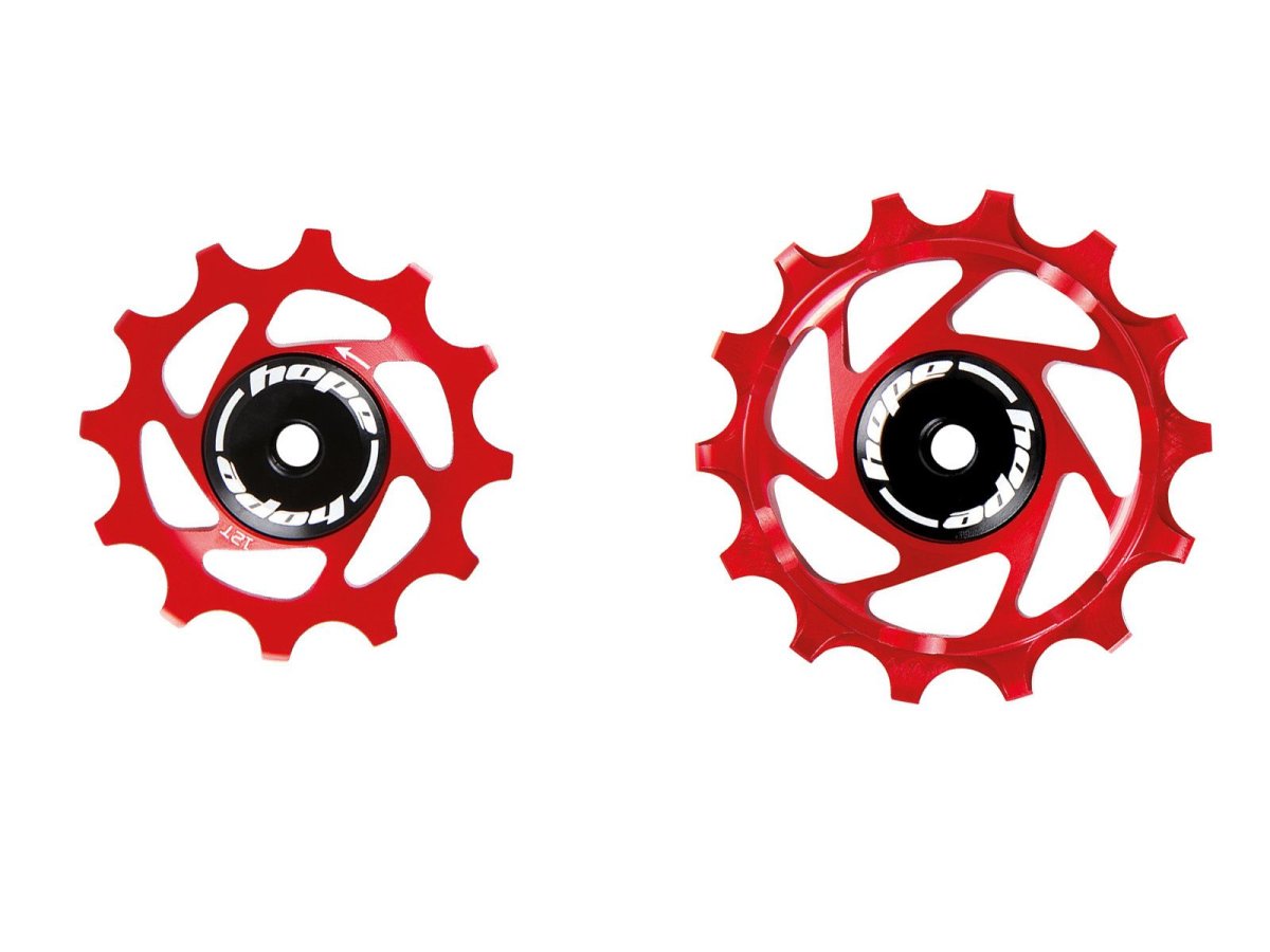 Galets de dérailleur HOPE 12/14 dents – Rouge- SRAM SHIMANO 12V – Image 2