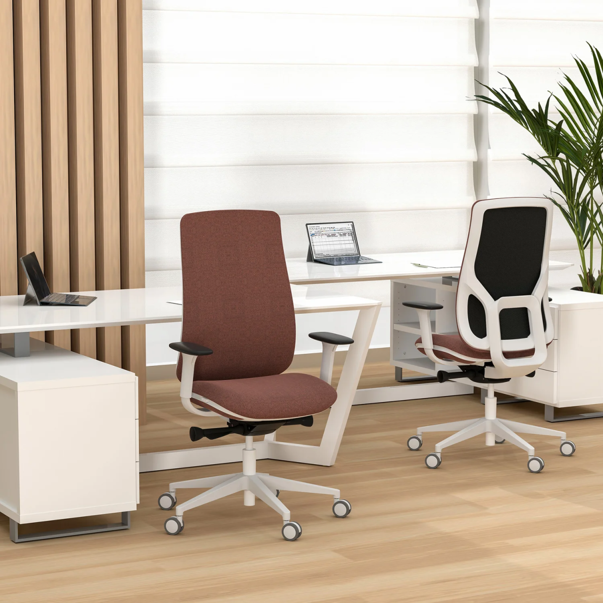 Fauteuil de Bureau Eman Noir Tapissé – Image 3