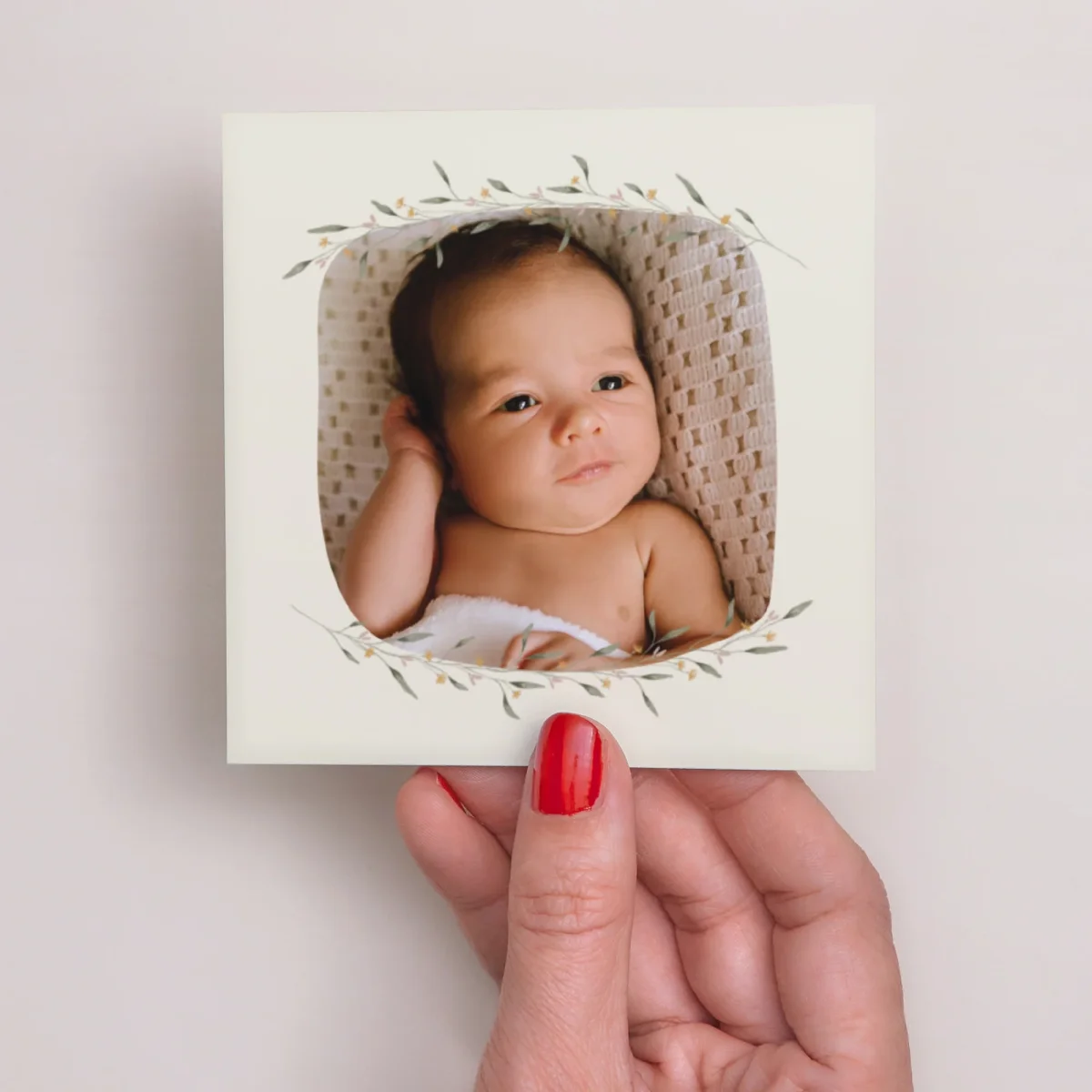 Remerciements Naissance Carré Décor Floral – Image 3