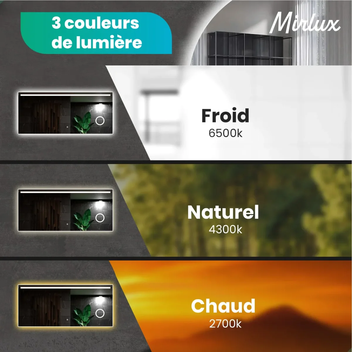 Miroir de salle de bain - 180 x 80 cm - Sans cadre – Image 9
