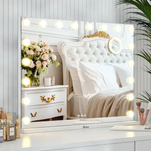 Miroir Hollywood - 80x60cm - Blanc