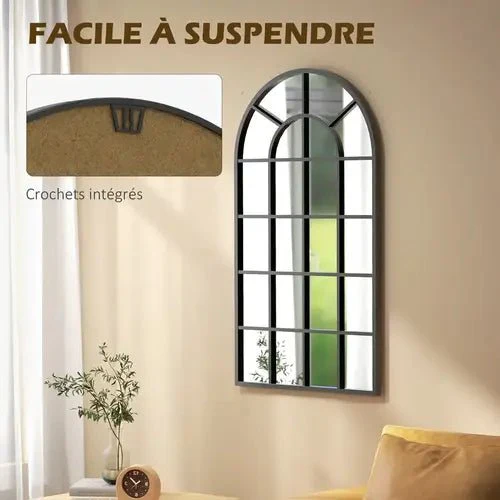 Grand Miroir Rectangulaire Noir Industriel : Style et Fonctionnalité – Image 4