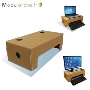 Réhausseur pour ordinateur en carton – solution ergonomique et écologique