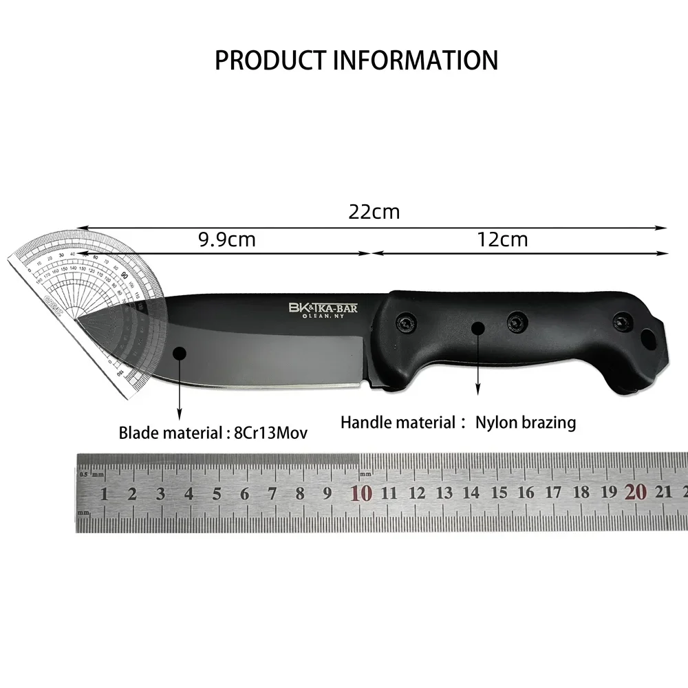 Couteau bushcraft lame fixe 8Cr13Mov camping survie – Image 7