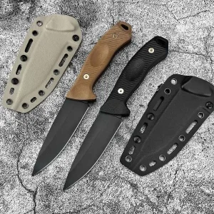 Couteau bushcraft 9Cr13Mov lame fixe camping survie