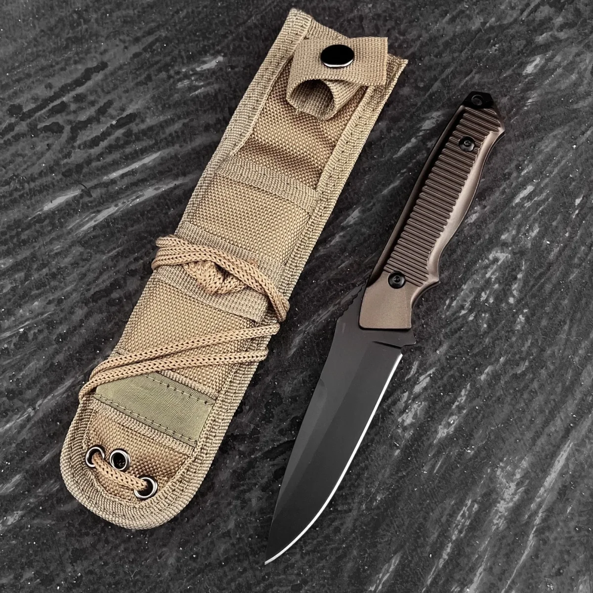 Couteau bushcraft 440C lame fixe camping survie – Image 9