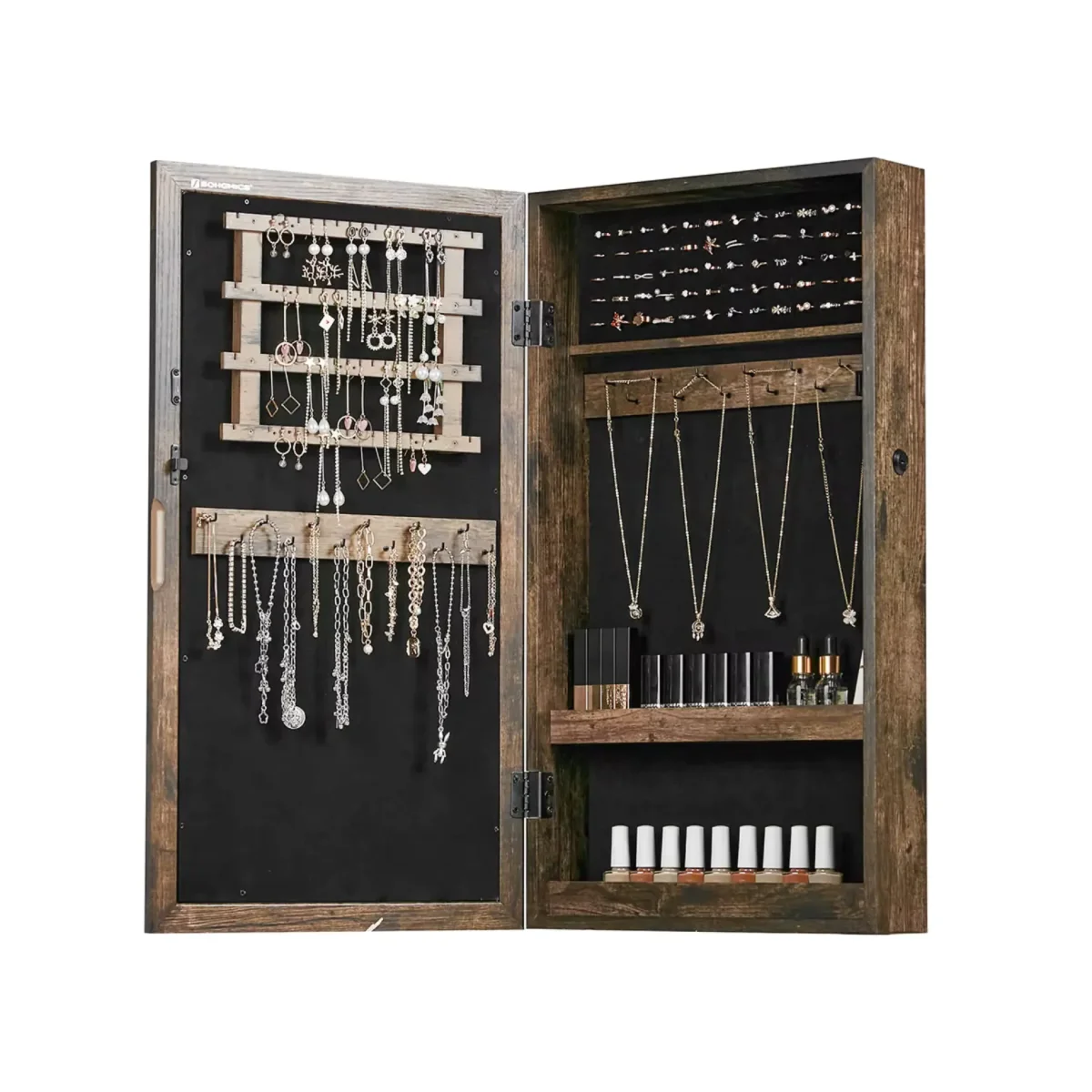 Armoire à Bijoux Miroir Mural – Bois ou Blanc au Design Pratique – Image 3