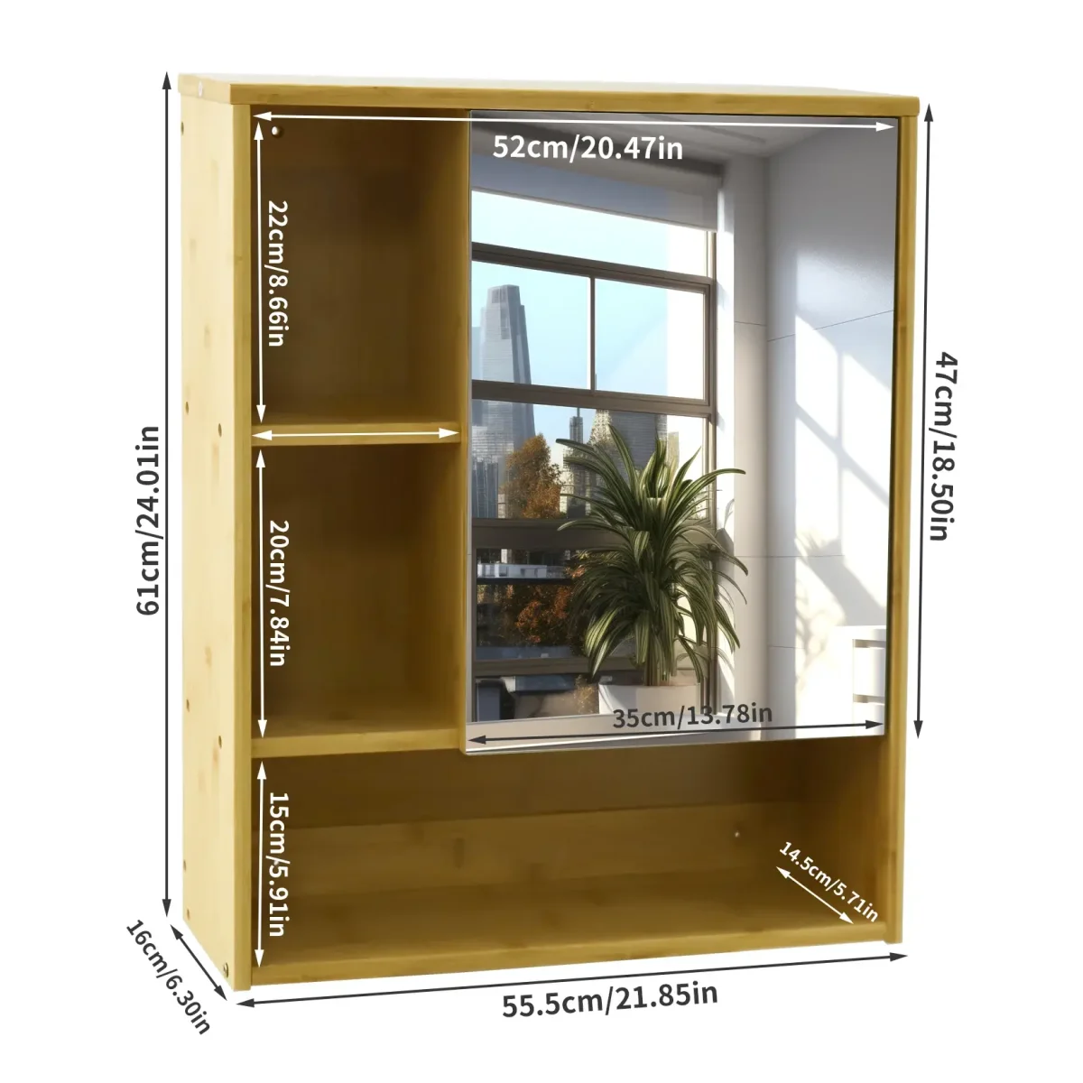 Armoire Miroir Salle de Bain Bambou – Image 6