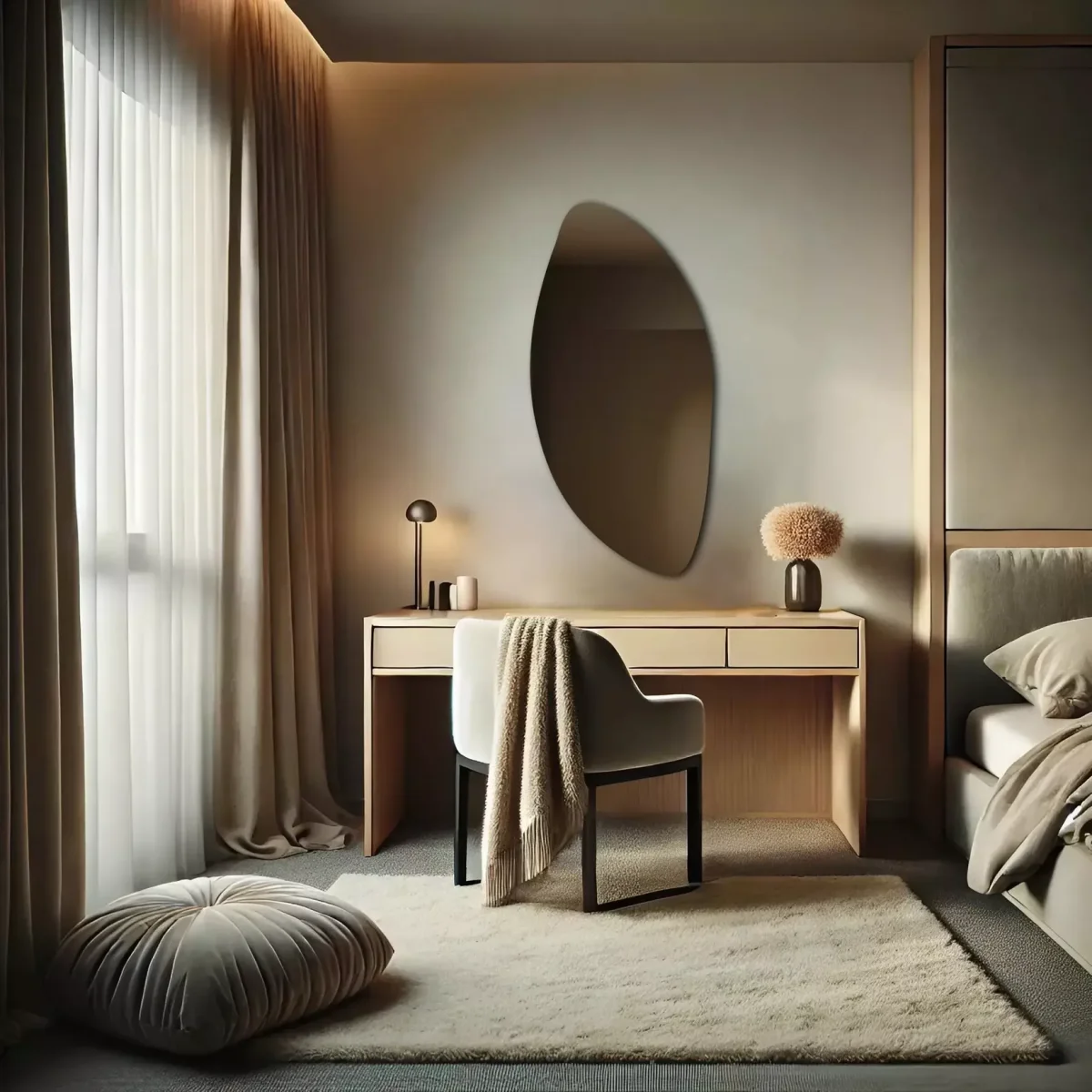 Miroir Organique Salle de Bain 50x100 cm Forme Asymétrique sans Cadre – Image 4